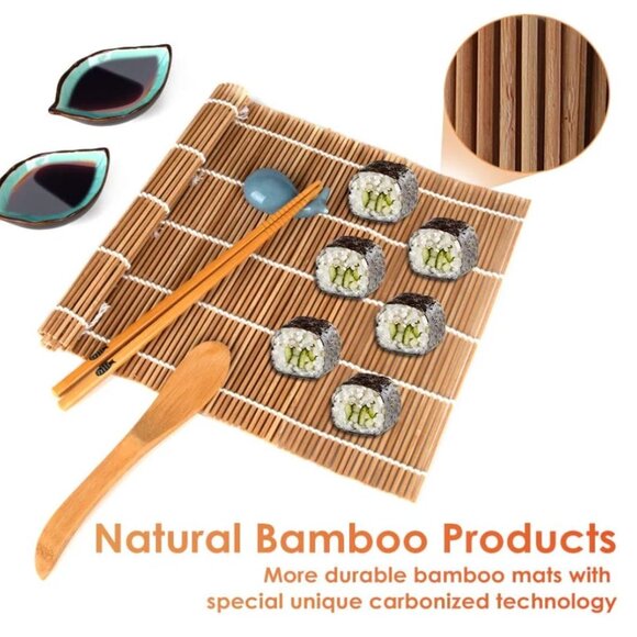 NEW Delamu 20-in-1 Sushi Making Kit Bazooka Roller Set Bamboo Mat Knife Chopstic - Picture 3 of 8